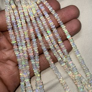 AAAA Ethiopian <b>Opal</b> Rondelle Beads 3-5mm Natural Ethiopian <b>Opal</b> Beads Fire <b>Opal</b> Gemstone 16 Inch Strand for Jewelry Making Bulk - Product Image 4