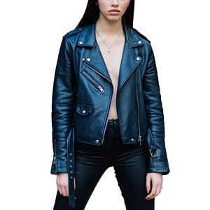 Chaquetas de Mujer, Chaqueta de Motocicleta de Cuero Genuino, Chaqueta de Cuero de Oveja Marrón de Longitud Media para Mujer, para Invierno y Actividades al Aire Libre - Product Image 4
