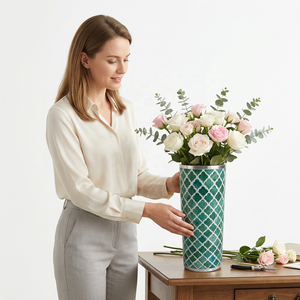 Vase à fleurs artificielles en os et résine 100% naturels, écologique, au design créatif, décoration d'intérieur - Product Image 1