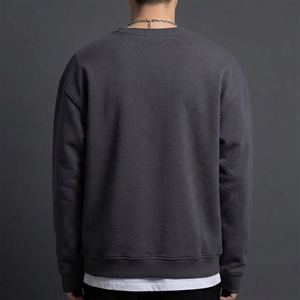 เสื้อสเวตเชิ้ตคอตตอน 100% หนานุ่ม สั่งทำได้ตามแบบ OEM/ODM ปักลาย 3 มิติ แต่งซิป สำหรับฤดูหนาว ผู้ชาย สีพื้น คอกลม - Product Image 3