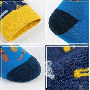 Crew <b>Socks</b> Blue Patterned Print Breathable Spandex <b>Polyester</b> Adult Casual Summer <b>Socks</b> - Product Image 4