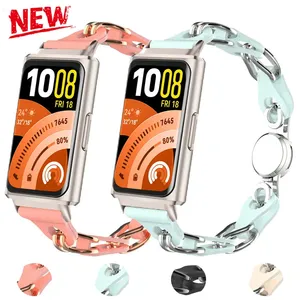 Bracelets de montre élégants pour <span class=keywords><strong>Huawei</strong></span> <span class=keywords><strong>Band</strong></span> 11/11pro, connecteur métallique pour femmes, bracelet de montre en silicone pour <span class=keywords><strong>Huawei</strong></span> <span class=keywords><strong>Band</strong></span> 11/11pro - Product Image 1