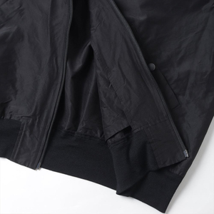 Men's Classic <b>Black</b> Nylon Bomber Jacket Lightweight Water Resistant <b>Windbreaker</b> Zipper Up Minimalist Casual Flight Jacket Coat - Product Image 6