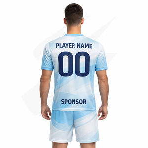 เสื้อฟุตบอลแบบกำหนดเอง ชุดฟุตบอล โพลีเอสเตอร์ตาข่าย พิมพ์ลายแบบระเหิดด้วยความร้อน โรงงาน OEM ขายส่ง - Product Image 5