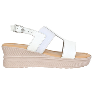 Sandales élégantes pour femmes en cuir blanc avec sangle élastique, plateforme, légères, amortissantes, antidérapantes, pour un usage quotidien au printemps - Product Image 3