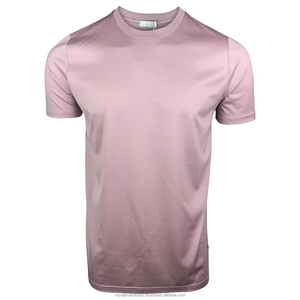 Camisetas de algodón mercerizado de alta calidad para hombre, camisetas con logotipo personalizado de fábrica OEM, camisetas regulares mercerizadas de primera calidad para hombre al por mayor - Product Image 4