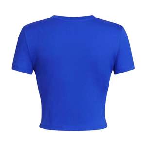 เสื้อครอปท็อปผู้หญิงขายดี แห้งเร็ว ผ้าคอตตอนผสมสแปนเด็กซ์ 100% ปักโลโก้ตามสั่ง พิมพ์ลาย ผลิตในบังกลาเทศ - Product Image 4