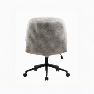 White Ergonomic <b>Desk</b> Chair for Home Office Adjustable Swivel <b>Wheels</b> Cross Legged Wider Thickened Seat Cross Legged Office Chair - Product Image 5