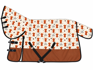 Couverture d'extérieur pour cheval, faite à la main, imperméable, pour l'hiver, avec protection poitrine, en tissu Ripstop, taille et couleur personnalisables, en polaire Oxford, pour dressage et extérieur - Product Image 2