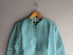Floral Print Mandarin Collar Cotton Blouse Full Sleeve Casual Button Front Vintage Winter Women's <b>Top</b> Quick Dry Soft Gift for - Product Image 4