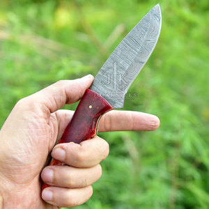 มีด JOIA KNIVES ทำมือจากเหล็กดามัสกัส เกรดอุตสาหกรรม สำหรับล่าสัตว์ ใบมีดทรงดรอปพอยต์ ด้ามไม้ อุปกรณ์เอาตัวรอดกลางแจ้ง - Product Image 4