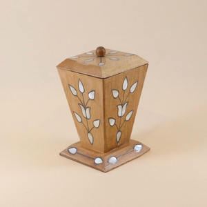 Ensemble de brûleurs d'encens en bois avec incrustation florale MOP, encensoir de luxe Bakhoor en gros avec plateau en acrylique et boîte de rangement, décoration de table moderne - Product Image 3