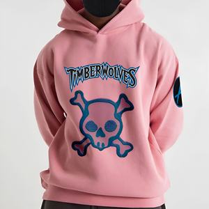 Sudadera con Capucha con Estampado de Calavera Rosa, Ropa Urbana Moderna, Diseño Atrevido en la Parte Delantera, Atuendo Casual Juvenil, Tela Suave y Cómoda para Uso Diario - Product Image 1