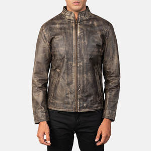 Veste en cuir véritable pour homme PAK PRO INTERNATIONAL, fabriquée à la main, col montant, imperméable, coupe-vent, respirante, hiver - Product Image 3
