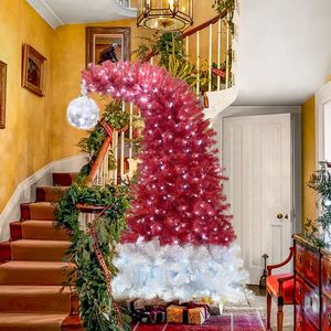 Albero di Natale Rosso Personalizzabile 10m, Effetto Neve, Alta Qualità, in PET, a Batteria, Realistico, per Decorazioni Natalizie da Esterno - Product Image 2