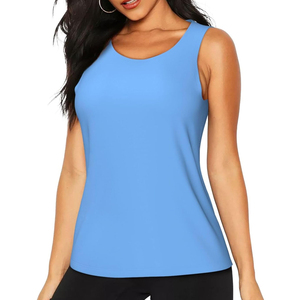 Wholesale Women's Tank <b>Top</b> 100% Cotton Sleeveless Loose Casual Summer Solid Breathable Quick Dry Eco-Friendly ODM Front Logo - Product Image 1