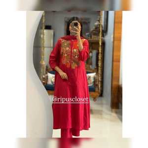 NUEVO LANZAMIENTO: Kurta Pent de Diseñador para Mujer con Dupatta, Tela de Algodón Puro Mul, Bordado para Fiesta, Reversible, Casual - Product Image 2