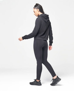 Conjunto de Sudadera con Capucha y Pantalones Deportivos para Mujer con Logotipo Personalizado, Conjunto Deportivo de Algodón 100%, Conjuntos Deportivos Casuales de Punto Sólido para Mujer - Product Image 2