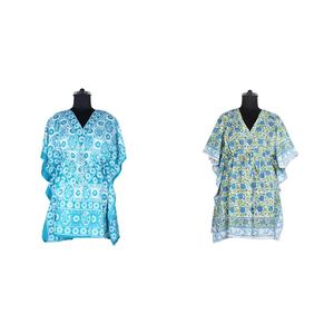 Printed Beach Wear Short <b>Kaftan</b> Manufacturer of Women's Wear Designer Indian Silk Kimono Long and Short <b>Kaftan</b> - Product Image 1
