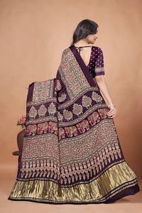 Beautiful Gaji Silk Original Bandhani With <b>Gota</b> Pati Hand Work Saree-wholesale - Product Image 4