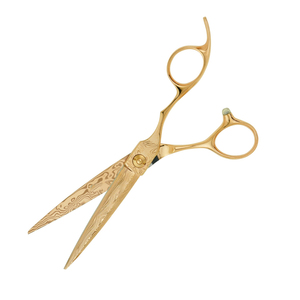 Tijeras de Peluquería de Titanio Color Dorado, Cuchillas Rectas Afiladas de Acero Inoxidable, Tijeras de Salón de Belleza - Product Image 6