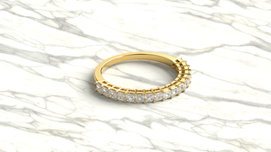 Bague de fiançailles et de mariage en or 18 carats de luxe avec diamant taille princesse, demi-alliance éternelle, bijou empilable pour femme - Product Image 3