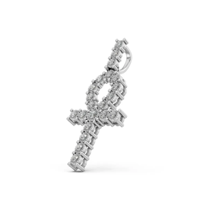 Colgante Ankh de Oro de 14 Quilates con Diamante Cultivado en Laboratorio, Corte Brillante, 0.55 CTW, Diseño de Cruz Simbólica, Certificado IGI, Regalo de Boda de Lujo, Rodio - Product Image 5