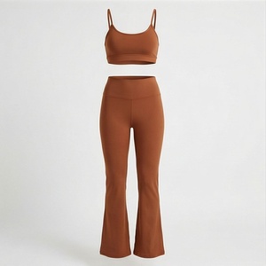 Conjunto de Yoga Casual para Mujer al por Mayor, Diseño Sólido, Talla Grande, Ropa Deportiva Transpirable para Gimnasio y Entrenamiento - Product Image 1