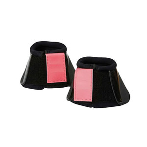 Horse Fetlock <b>Boots</b> Black With Pink Velcro Closure Unisex Riding Wear Waterproof Neoprene Material - Product Image 1