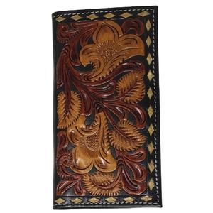 Bolso Ejecutivo de Cuero Genuino Hecho a Mano Estilo Rústico con Protección RFID, Acabado Natural, Amplios Compartimentos para Tarjetas y Efectivo, Cierre Abierto, Regalo Perfecto para el Verano - Product Image 1