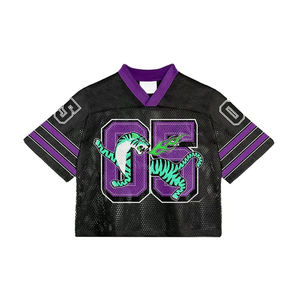 Maillot de football américain personnalisé respirant 100 % polyester pour homme, à manches courtes en mesh, séchage rapide, uniforme d'équipe avec impression graphique sur le devant - Product Image 6