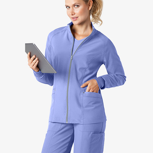 Blousons de travail pour femmes en molleton 100% coton, chauds pour l'hiver, avec col et fermeture éclair intégrale, deux poches, design tendance, vente chaude - Product Image 6