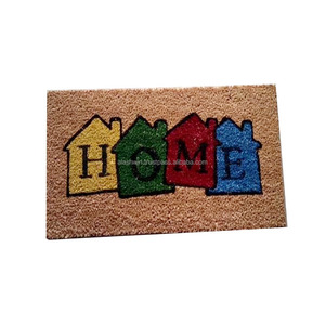 Paillasson d'entrée en fibre de coco naturelle imprimée, fabriqué en Inde, modèle « Hello Welcome Home », MOQ à partir de 300 pièces - Product Image 4