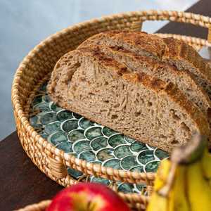Plateau en rotin festonné de haute qualité, assiettes OEM pour la décoration de table, design bohème, passe au lave-vaisselle, vente en gros, fait main - Product Image 5