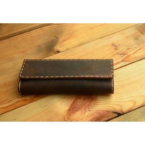 Monedero de diseñador para mujer real de alta calidad con solapa elegante sobre monedero largo con bolsillos con cremallera - Product Image 4