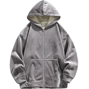 Sudadera unisex de gran tamaño con cremallera y logotipo personalizado, tallas grandes y diseño con cordón - Product Image 1