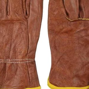 Guantes de invierno multiusos de cuero vacuno serraje con protección completa para los dedos, palma anti-corte, doble refuerzo y dorso transpirable para seguridad. - Product Image 6