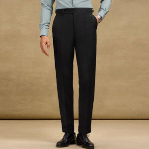 Pantalon de costume pour homme, coupe classique, décontracté et formel, slim-fit, droit, en laine, coupe-vent, antistatique, teint en pièce, fabrication OEM - Product Image 5