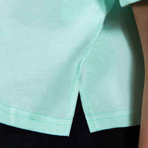 T-shirt décontracté en jersey pour femme, vert menthe, coupe courte, manches courtes, col rond, coupe ample, 100 % coton, idéal printemps-été - Product Image 6
