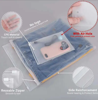 Sacs en plastique refermables à fermeture éclair personnalisés avec logo, transparents, givrés, mats, réutilisables, pour t-shirts, emballages auto-scellants pour vêtements