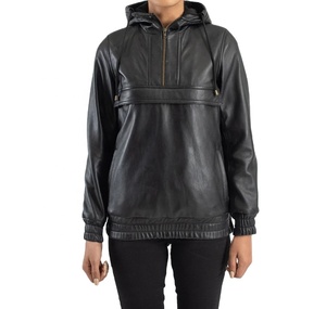 Chaqueta Cortavientos Anorak de Cuero Casual para Deportes, Chaqueta de Cuero Vacuno Personalizada al por Mayor para Mujer - Product Image 1