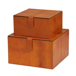 Decorative Leather Storage <b>Box</b> with Premium Finish for Coffee Table Bedroom Closet and Living Room Display - Product Image 3