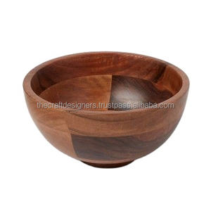 Cuenco de madera reutilizable de gran tamaño, cuenco de almacenamiento de cocina de Acacia Real, estilo contemporáneo, cuenco de exhibición de ensalada fácil de lavar, decoración del hogar - Product Image 1