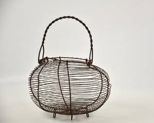 Compact Metal Egg <b>Storage</b> <b>Basket</b>, Space Saving Kitchen Organizer - Product Image 3
