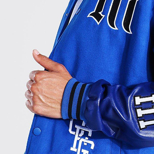 Formal Varsity <b>Jacket</b> Front Logo Breathable Windproof Stand Collar Polyester/Cotton Reflective Customizable Colors Designs <b>Men's</b> - Product Image 5