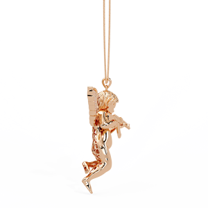 Collar de Lujo con Colgante de Ángel Cupido Chapado en Oro con Diamantes de Laboratorio y Plata 925, Joyería Hip Hop con Logotipo Personalizado, Venta al por Mayor OEM ODM - Product Image 3