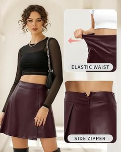 Minifalda de Cuero de Alta Calidad para Mujer, Logotipo Personalizado, Cintura Alta, Ajustada, de Cuero PU, Falda Corta, Moda Femenina, OEM - Product Image 4