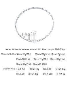 Collar de Tenis con Diamantes de Moissanita, Cadena de Plata 925, Corte Redondo Brillante, Joyería de Lujo, Regalo para Mujeres y Hombres, Estilo Elegante - Product Image 3