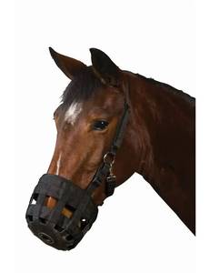 BLUHORSE BH-4136 Muselière pour cheval durable en caoutchouc imitation vison, PP, nylon et fourrure synthétique, confortable, pour Cob, couleur personnalisable - Product Image 1