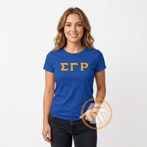 เสื้อยืดลำลองฤดูร้อนสำหรับสตรี แบรนด์ GREEK TREASURES Sigma Gamma Rho ผลิตจากผ้าโพลีเอสเตอร์ผสมคอตตอน ป้องกันรอยยับ เป็นมิตรต่อสิ่งแวดล้อม ขายส่ง - Product Image 4